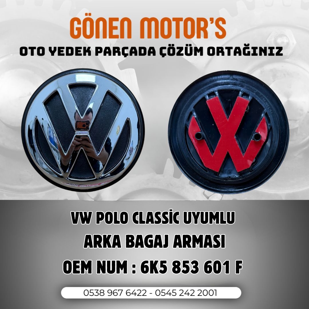 223 - 6K5 853 601 F – Polo Classic Arka Bagaj Kapağı Logosu